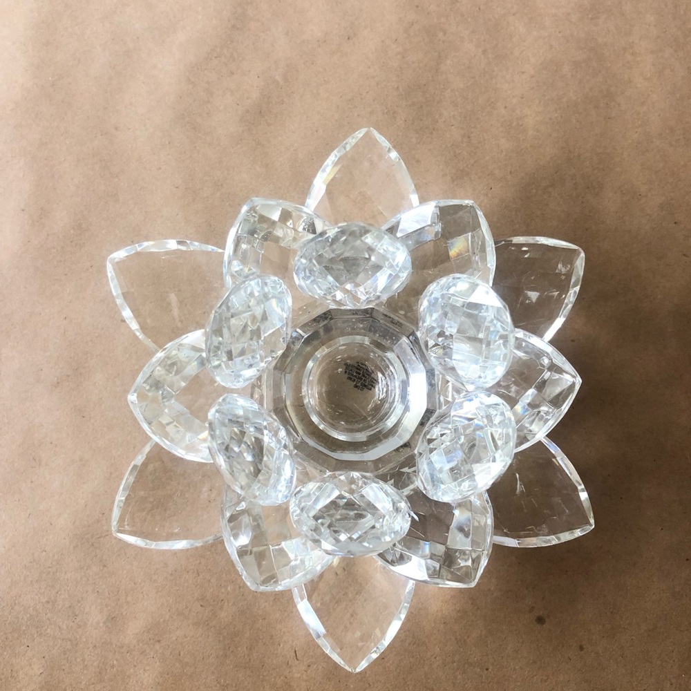 Crystal Lotus Flower Candle Holder